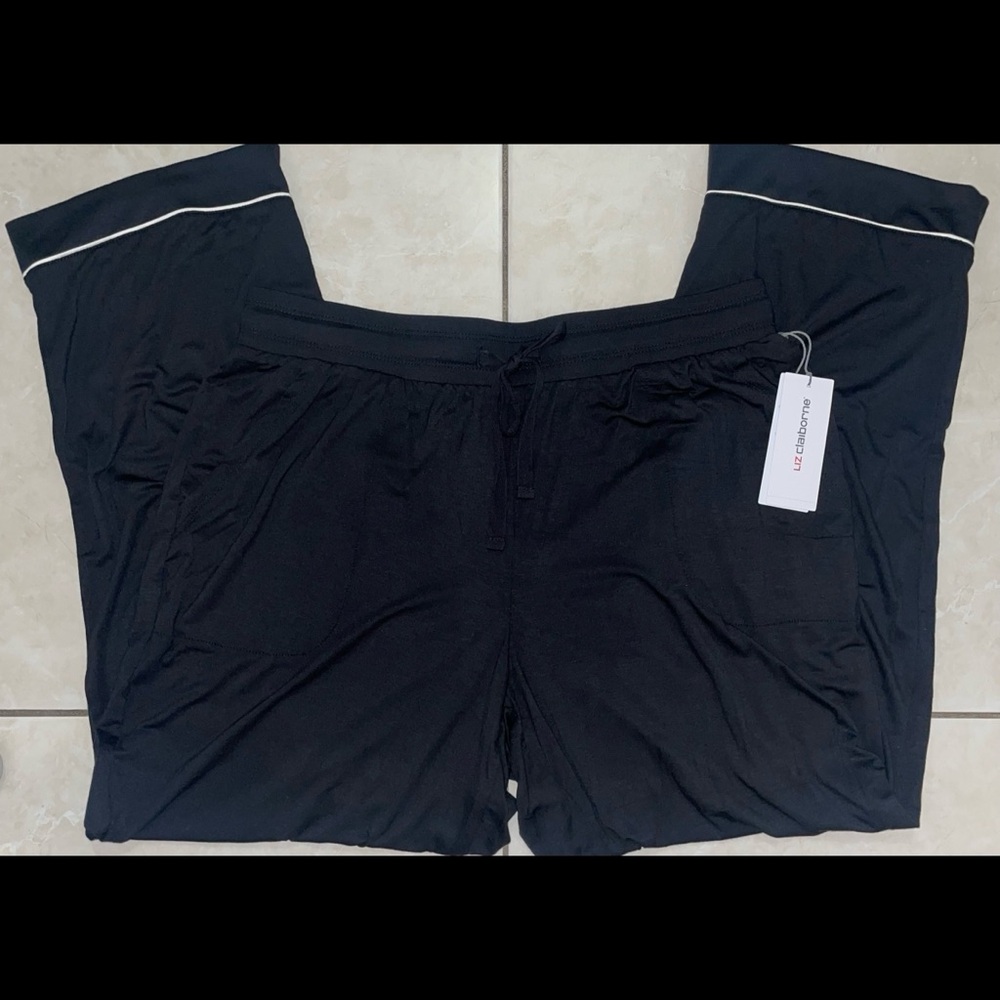 Black Cool & Calm Liz Claiborne Pajama Pants - Picture 5 of 12